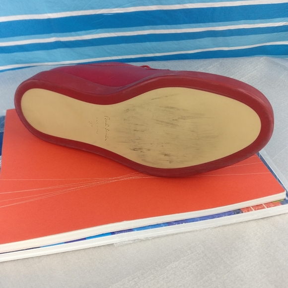 780cad Paul Smith AFTON Cherry Red Leather Brogue Oxford Women us7 Made in Italy - Picture 8 of 13